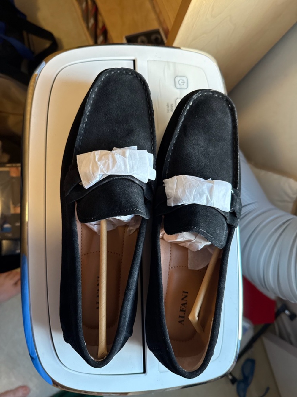Alfani Black Suede Slip-On Penny Loafers